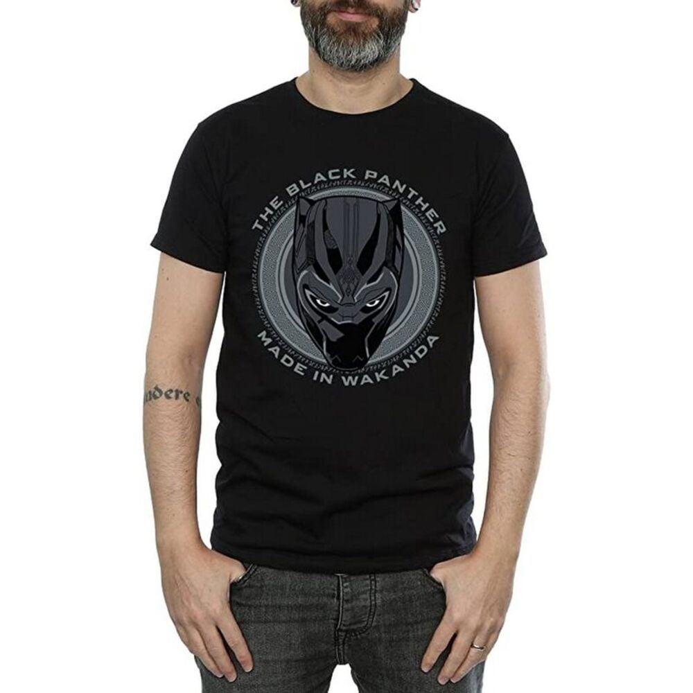 Black Panther Mens Made in Wakanda Cotton T-Shirt / Black